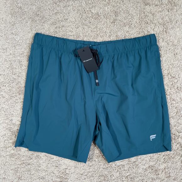 NEW FABLETICS 'The One' Mens Athletic Shorts 2XL Green 7" Lined Gym Workout NWT - Picture 1 of 7